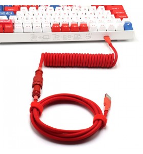 Paracord and PET Double Sleeved Mechanical Keyboard Coiled Type C Mini Micro USB Cable With GX16 Aviator